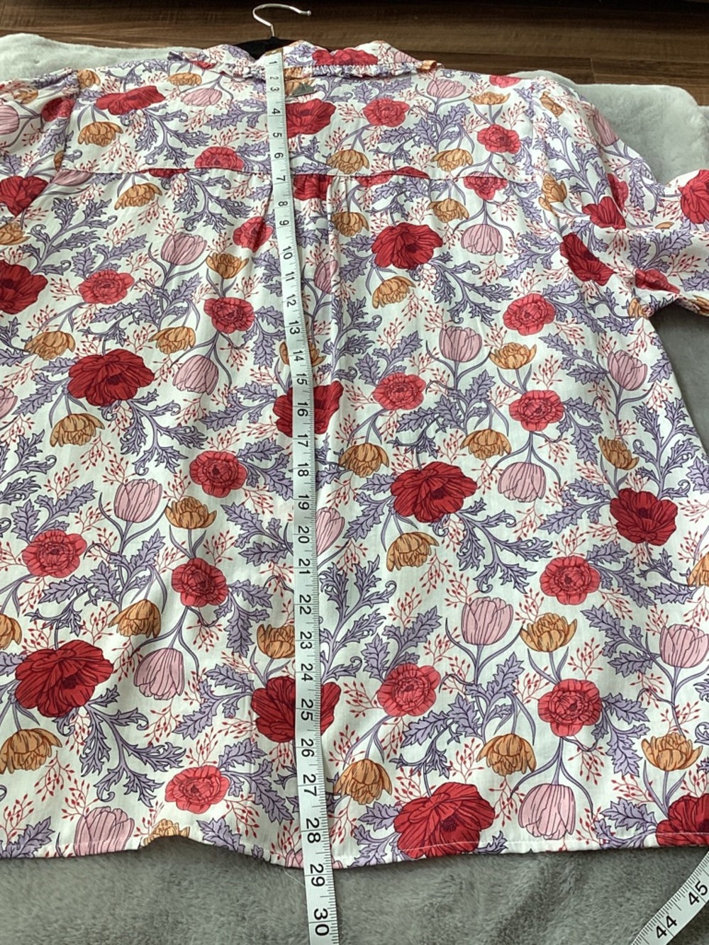 Barbour Red and Purple Floral Button-Up Shirt - Picture 8 of 12
